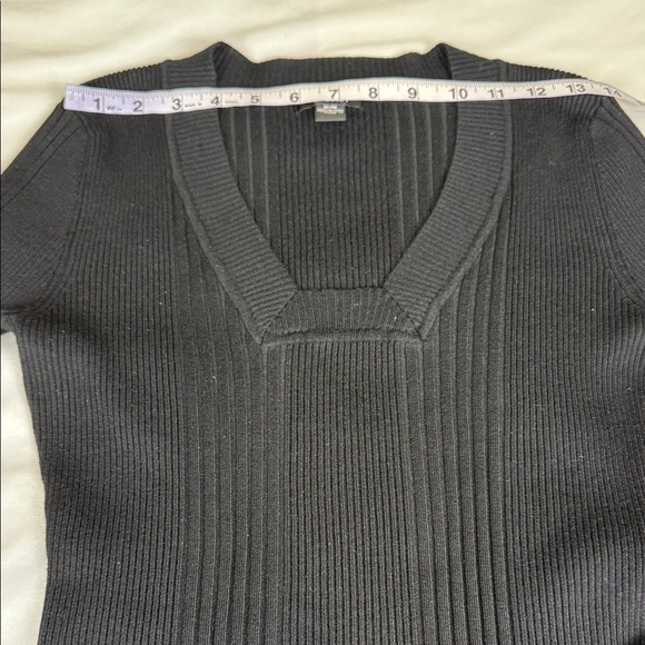 Black Ribbed Knit Sweater - Picture 9 of 13